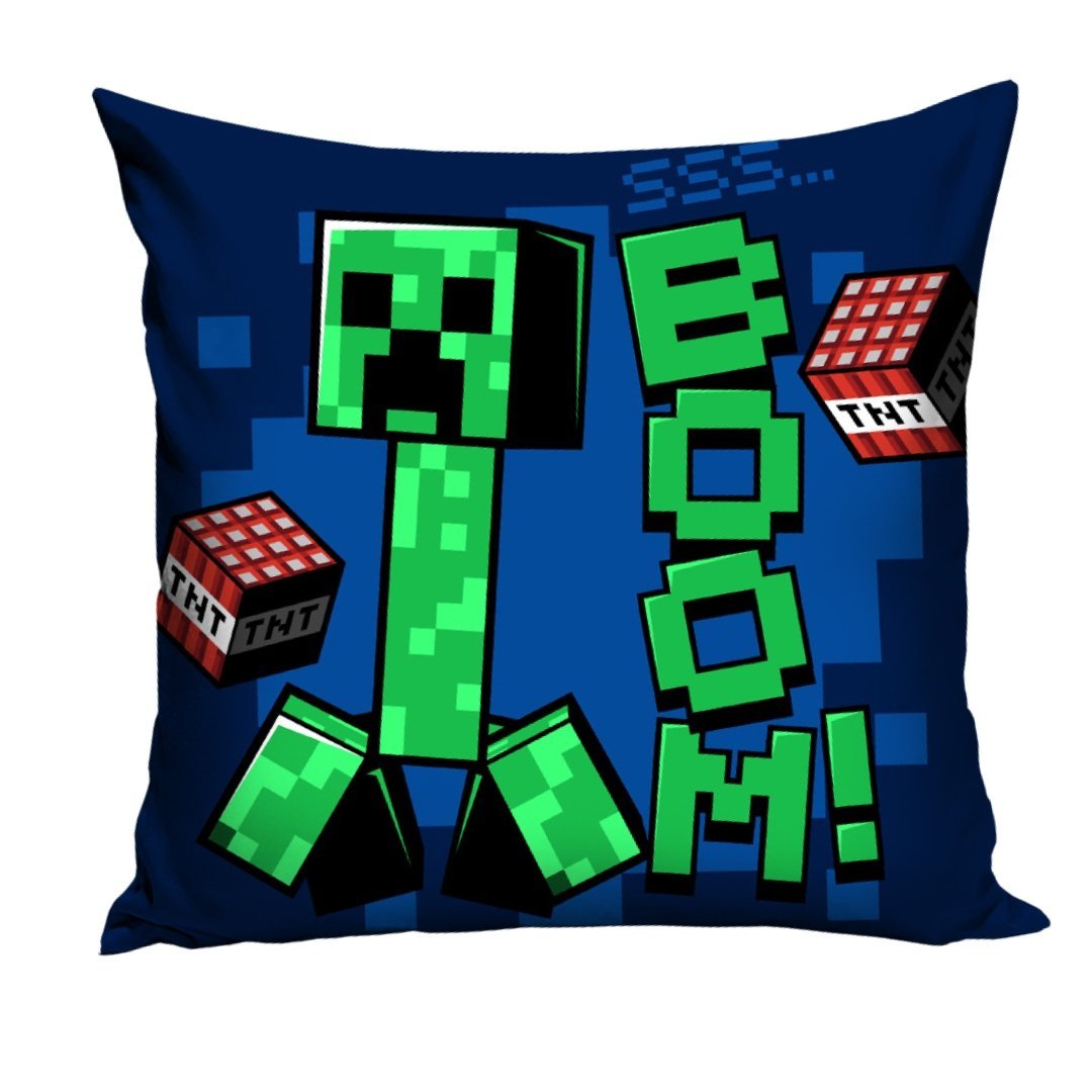 Poszewka Minecraft na Poduszkę Creeper BOOM TNT Gamingowa dla Gracza