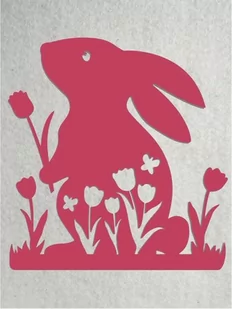 Zajączek z tulipanami z kartonu - Dekoratorstwo - miniaturka - grafika 1