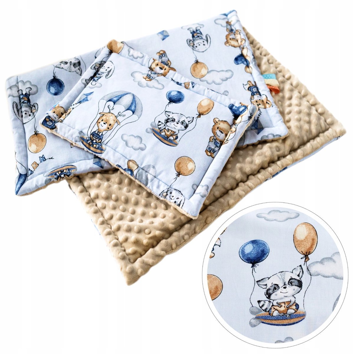 KOCYK PODUSZKA TRÓJWARSTWOWY CIEPŁY DLA NIEMOWLĄT 75x55 cm BAWEŁNA BabyU