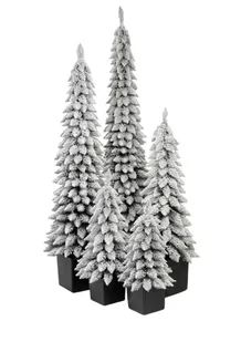 Sztuczna Ośnieżony Świerk Zakopiański Slim w Czarnej kwadratowej donicy 60 cm - Choinki - miniaturka - grafika 1