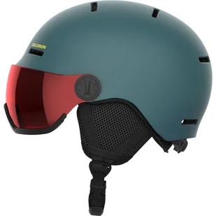 Salomon Orka Visor, kask narciarski z daszkiem, juniorski, ciemnozielony - Kaski narciarskie - miniaturka - grafika 1