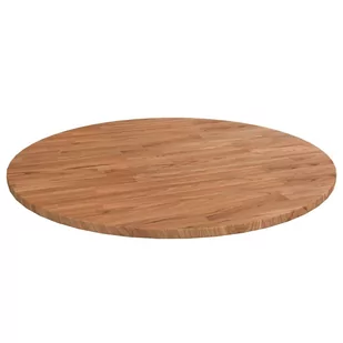 Okrągły blat do stolika, jasnobrązowy, Ø80x1,5 cm, lity dąb - Blaty meblowe i parapety okienne - miniaturka - grafika 1