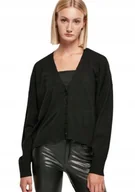 Swetry damskie - URBAN CLASSICS CZARNY KARDIGAN OVERSIZE Z GUZIKAMI Z WISKOZĄ 3XL JQA - miniaturka - grafika 1