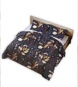 Pościel - Pościel bawełniana 160x200 granatowa roślinna oaza - miniaturka - grafika 1