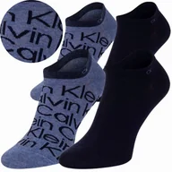 Skarpetki męskie - CK CALVIN KLEIN SKARPETKI STOPKI 2 PARY 39-42 MIX NIEBIESKI - miniaturka - grafika 1