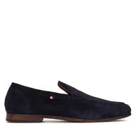 Półbuty męskie - Półbuty Tommy Hilfiger Hilfiger Flexible Suede Loafer FM0FM05496 Granatowy - miniaturka - grafika 1