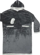 Bluzy damskie - Intesi Bluza długa/ snuddie szara - miniaturka - grafika 1