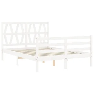 Rama łóżka z wezgłowiem, biała, 120x200 cm, lite drewno Lumarko! - Łóżka - miniaturka - grafika 6