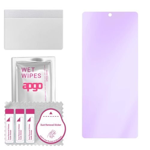 szkło ochronne na ekran Hybrydowe 9H z filtrem ANTI-BLUE zamiennik hartowanego do Tecno Pova 6 - apgo hybrid ANTI-BLUE Flexible Hybrid Glass nie...