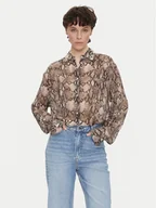 Koszule damskie - HUGO Koszula The Boyfriend 50539779 Brązowy Oversize - miniaturka - grafika 1