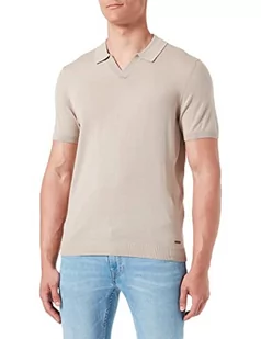 bugatti Męska koszula polo 7100-35530, beżowo-50, regularna, beżowy-50, XL - Koszule męskie - miniaturka - grafika 1