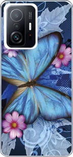 King Design Etui kompatybilne z Xiaomi Mi 11T / 11T Pro Plastikowe miękkie etui na telefon - Etui na telefon Butterfly Blue - Etui i futerały do telefonów - miniaturka - grafika 1