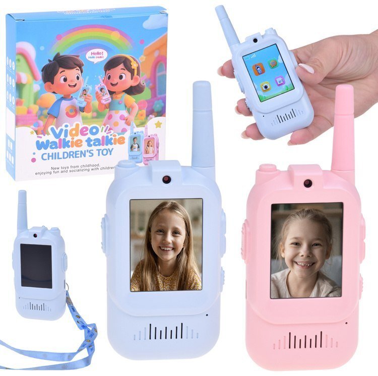Jokomisiada Zestaw 2x Krótkofalówki Dla Dzieci Walkie Talkie Video LCD 2