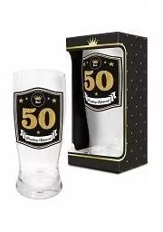 Pigmejka Szklanka do piwa PIGMEJKA Pięćdziesiątka, 500 ml - Miseczki i talerzyki dla dzieci - miniaturka - grafika 1