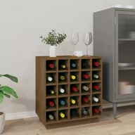 Inne meble do salonu - Szafka na wino, miodowy brąz, 55,5x34x61 cm, drewno sosnowe Lumarko! - miniaturka - grafika 1