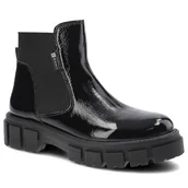 Botki damskie - Czarne Botki Nessi Damskie Modne Obuwie Jesienne - miniaturka - grafika 1