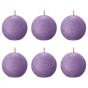 Bolsius Rustykalne świece kule Shine, 6 szt., 76x71 mm, żywy fiolet - Świece - miniaturka - grafika 1