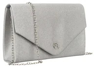 Torebki damskie - Torebka wieczorowa damska ROVICKY mała klasyczna na wesele wizytowa elegancka srebrna na łańcuszku błyszcząca - miniaturka - grafika 1