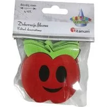 Filcowe jabłka 3D 80x65mm czerwono-zielone 4szt - Titanum - Zabawki kreatywne - miniaturka - grafika 1