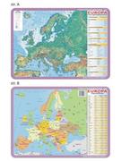 Podkładki na biurko - Nieprzypisany Podkładka edukacyjna Europa mapa ogólnogeograficzna i polityczna VISU004 - miniaturka - grafika 1