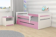Łóżka dla dzieci i młodzieży - Kocot Kids Łóżko TOMI różowe dla dzieci z barierką polskie Kocot Kids - miniaturka - grafika 1