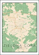 Plakaty - Galeria Plakatu, Plakat, Zielona Góra Mapa Kolorowa, 50x70 cm - miniaturka - grafika 1