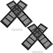 Kratki wentylacyjne - Kratka wentylacyjna, kratka wentylacyjna aluminiowa do okapów i pomieszczeń, 25x8cm, czarna, 4 sztuki - miniaturka - grafika 1