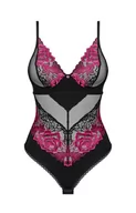 Body - Obsessive body z różowym haftem Rosenty, Kolor czarno-różowy, Rozmiar XS/S, Obsessive - Primodo.com - miniaturka - grafika 1