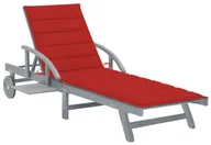 Leżaki ogrodowe - Elior Czerwony ogrodowy leżak M5-R53 - miniaturka - grafika 1