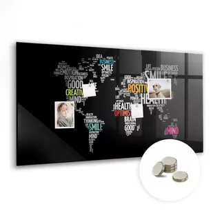 Tablica Dekoracyjna na Magnes - 120x60 cm, Pozytywna mapa świata - Tablice i flipcharty - miniaturka - grafika 1