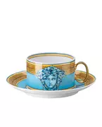 Filiżanki - ROSENTHAL Złoto-błękitna filiżanka do herbaty Blue Coin - miniaturka - grafika 1