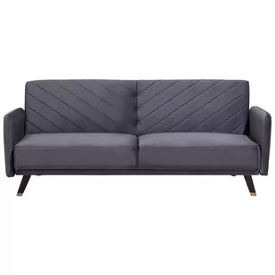 Beliani Sofa trzyosobowa welwet szara SENJA - Sofy i kanapy - miniaturka - grafika 1