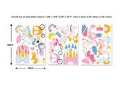 Wyposażenie pokoiku dziecięcego - Walltastic 45064 naklejki na ścianę z wieloma motywami z Unicorn Kingdom, winyl, kolorowy, 37.5 x 4 x 18 cm WT45064 - miniaturka - grafika 1