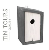 Karmniki dla ptaków - DREWNIANA BUDKA LĘGOWA DLA SIKORKI 14,5x14x21,5/25 cm - miniaturka - grafika 1