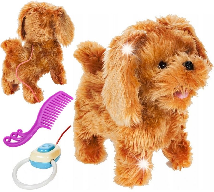 Interaktywny Piesek Pies York Zdalnie Sterowany Na Smyczy Chodzi Szczeka