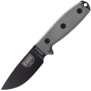 ESEE Knives Model 3 czarna głownia, szara rękojeść z pochewką + klipsem - Noże - miniaturka - grafika 1