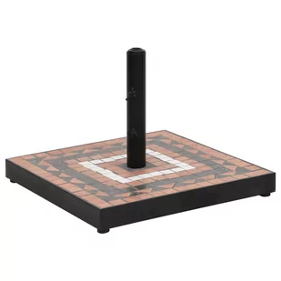 vidaXL Kwadratowa podstawa pod parasol, terakotowo-biała, 12 kg - Parasole ogrodowe - miniaturka - grafika 1