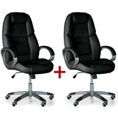 Fotele i krzesła biurowe - B2B Partner Krzesło biurowe KEVIN 1+1 GRATIS, czarny 412038 - miniaturka - grafika 1