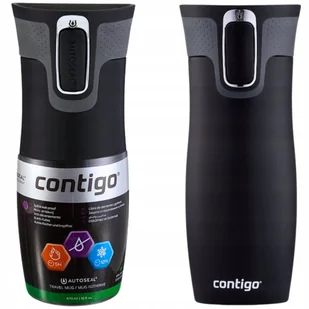 Kubek Termiczny Contigo 2.0 - 470 Ml - Czarny Mat - Próżniowy - Autoseal - Kubki termiczne - miniaturka - grafika 1