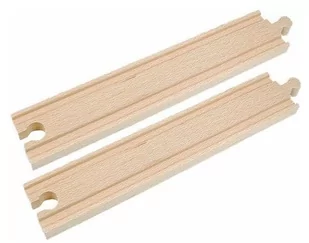 WoodyLand Kolejka, Tory Proste 22Cm, 2Szt - Woodyland - Pociągi dla dzieci - miniaturka - grafika 1