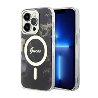 Etui i futerały do telefonów - Guess GUHMP14XHTMRSK do Apple iPhone 14 Pro Max 6,7" czarny/black hardcase Golden Marble MagSafe - miniaturka - grafika 1