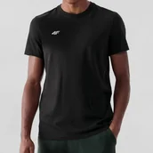 Koszulki męskie - Koszulka Męska 4F T-shirt Z Logo Regular Czarny NOSH4-TSM003B S Czarny - miniaturka - grafika 1
