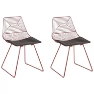 Krzesła - Zestaw 2 krzeseł do jadalni metalowy złoty róż BEATTY - miniaturka - grafika 1