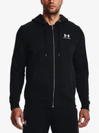 Bluzy sportowe męskie - Bluza męska Under Armour Essential Fleece FZ Hood-BLK M - miniaturka - grafika 1