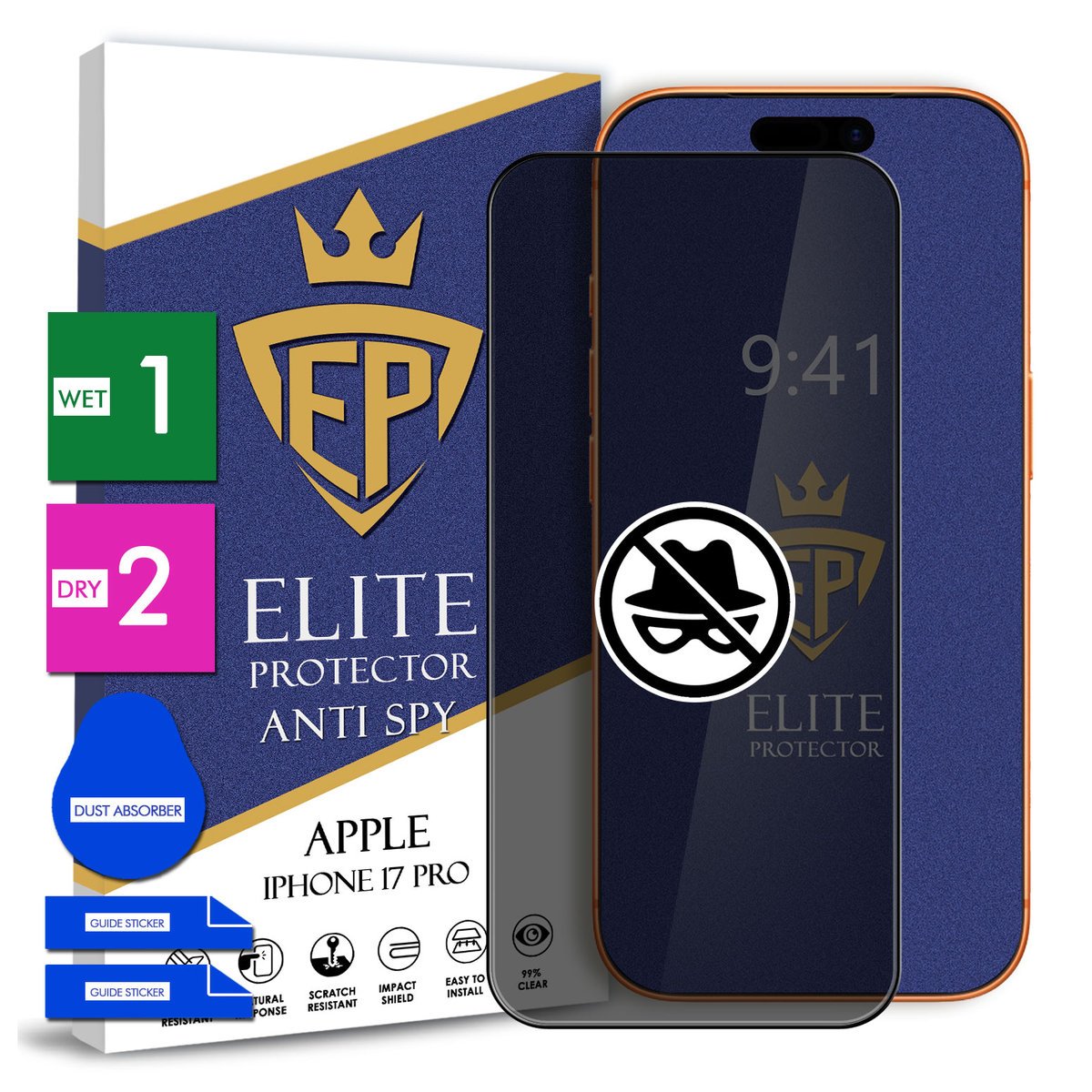 SZKŁO PRYWATYZUJĄCE NA TELEFON APPLE IPHONE 17 PRO HARTOWANE 9H EKRAN 5D
