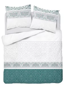 Pościel flanelowa 160x200 Ornamenty szaro zielona 4148 - Pościel - miniaturka - grafika 1