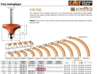 Frezy - CMT FREZ ZAOKRĄGLAJĄCY Z ŁOŻYSKIEM HM R= 3 D=18,7 I=12,7 S=8 CMT938.187.11 - miniaturka - grafika 1