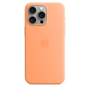 Apple Silikonowe etui z MagSafe do iPhone 15 Pro Max Pomarańczowy sorbet MT1W3ZM/A - Etui i futerały do telefonów - miniaturka - grafika 1
