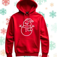 Bluzy męskie - Bluza uniwersalna typu kangurka z kapturem Bałwan rozmiar 3XL czerwona świąteczna - miniaturka - grafika 1