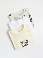 Koszulki dla chłopców - Reserved - Bawełniany t-shirt 3 pack - jasnoszary - miniaturka - grafika 1